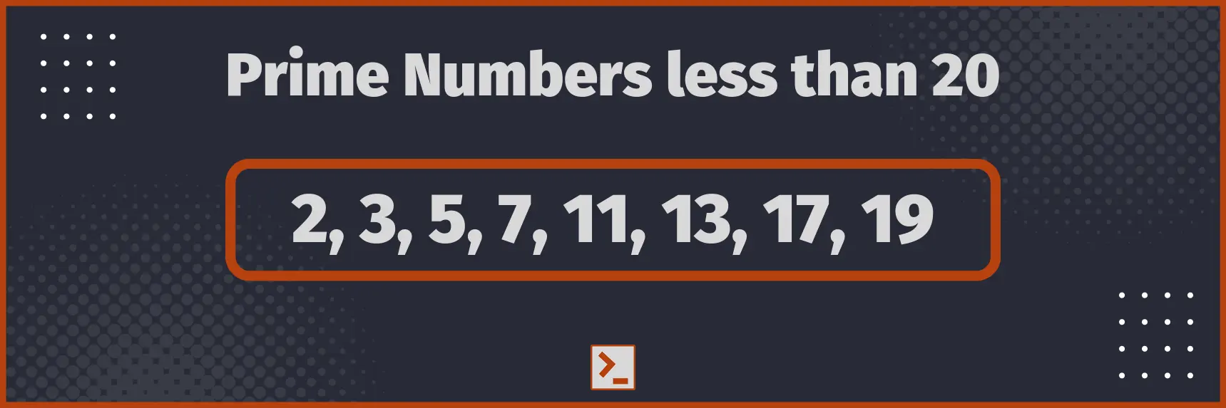 Prime Numbers less than 20